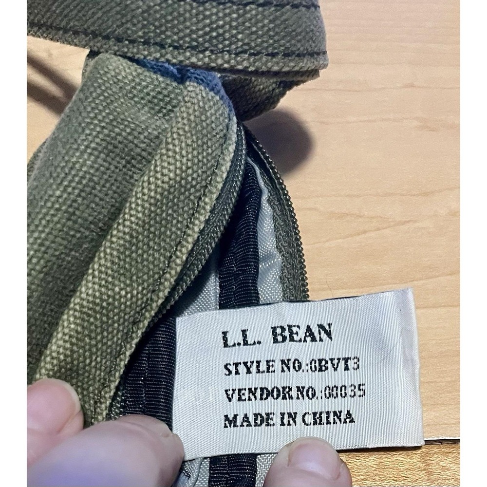 90s LL Bean AmeriBag Healthy Back Bag Sling MINI Olive Green Crossbody Travel - Picture 4 of 12